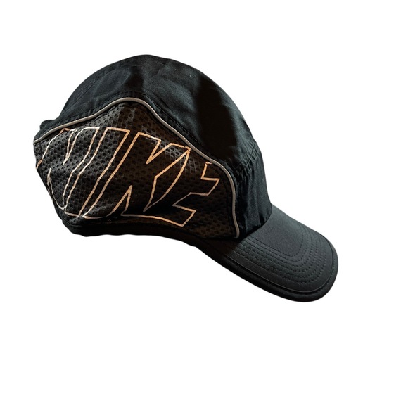 Nike Cap AW84 Black Spell Out Logo Mesh Sides Reflective Dri-Fit